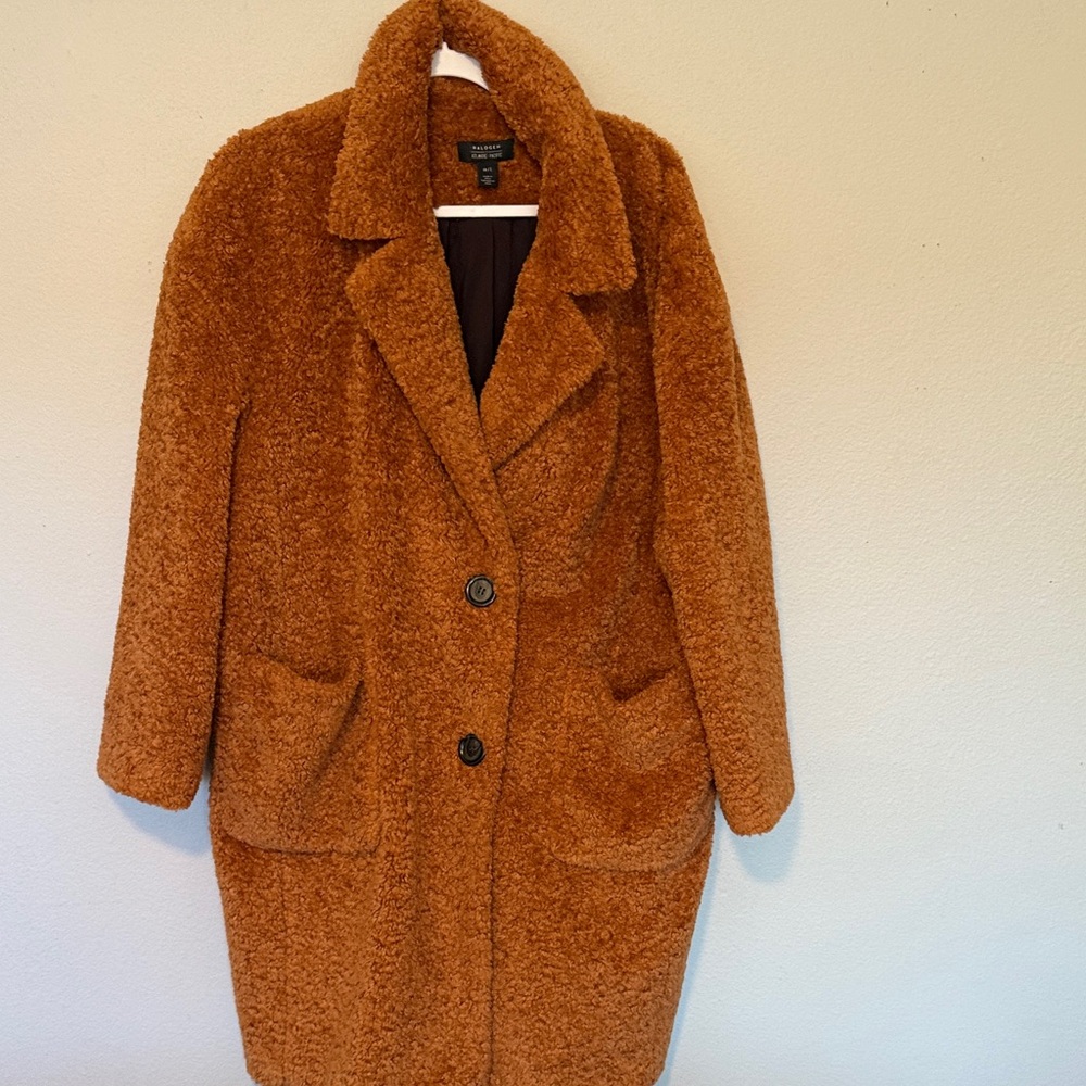 Halogen Atlantic Pacific rust Teddy Coat